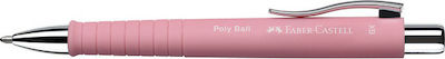 Faber-Castell Στυλό Ballpoint με Μπλε Mελάνι Poly Ball XB Ροζέ