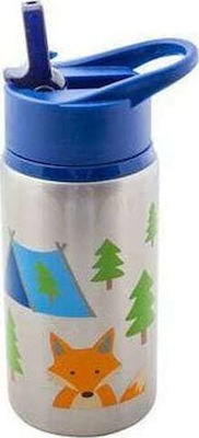 Stephen Joseph Kids Stainless Steel Water Bottle with Straw Blue 532ml