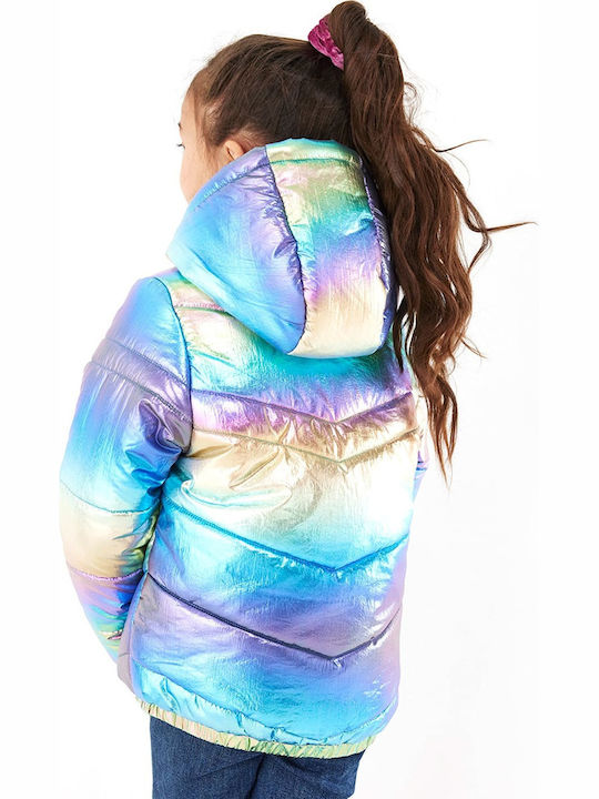 Kids' Casual Jacket Short with Hood Multicolour Hologram