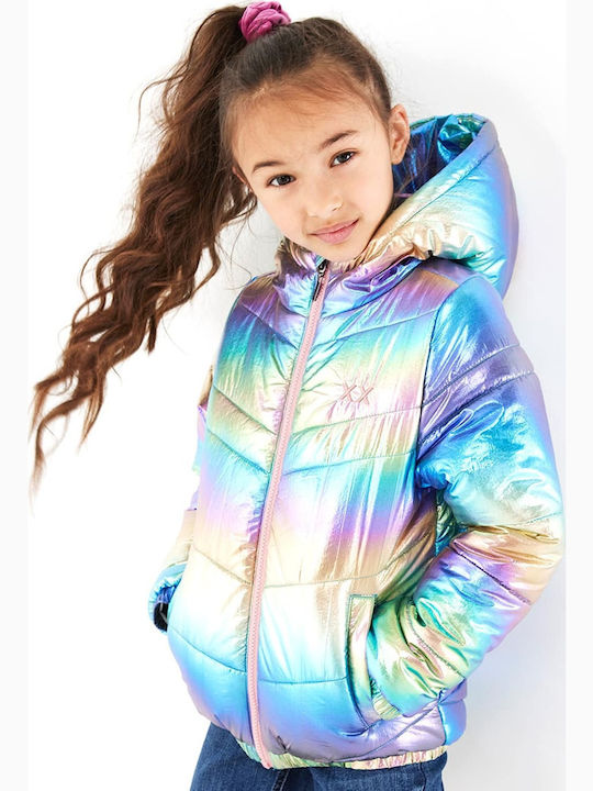 Kids' Casual Jacket Short with Hood Multicolour Hologram