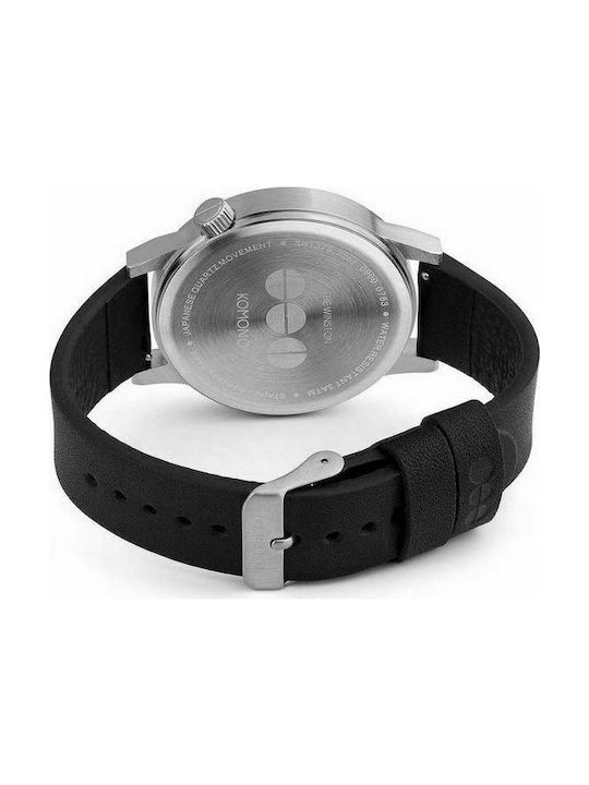Komono Winston Дамски Часовник 41mm Кварцов с Черна Кожена Каишка