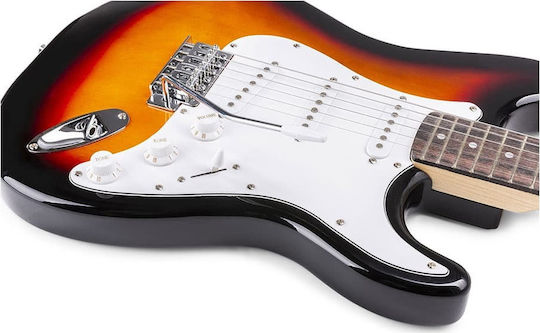 Max Audio Gigkit Set Electric Guitar Stratocaster with SSS Pickup Configuration Sunburst with Case