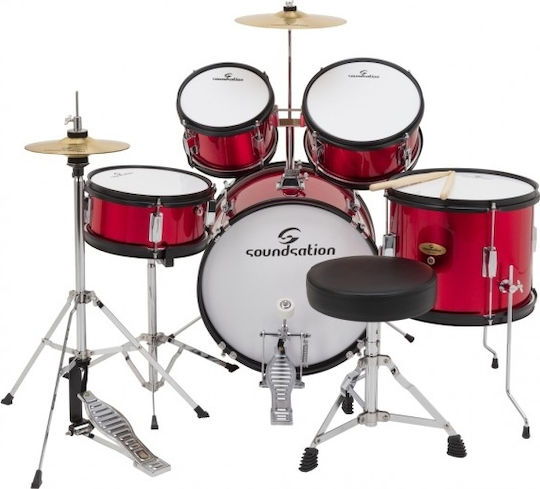 Soundsation Junior Kit 5 pcs Drum set JDK100-MR Drum Set Metallic Red