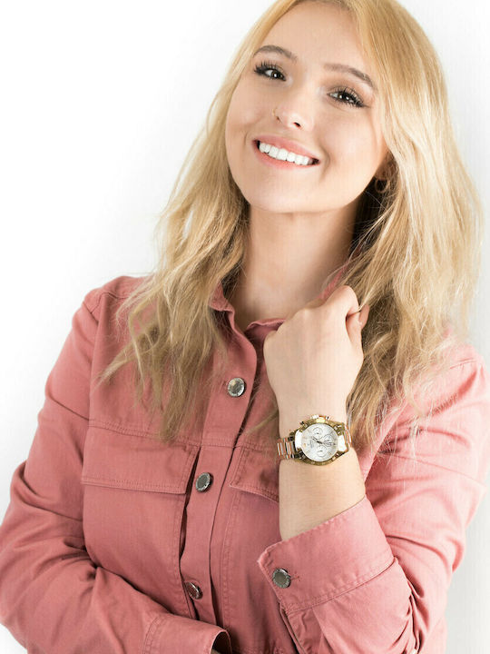 Festina Boyfriend Women's Watch Chronograph with Gold Metal Bracelet