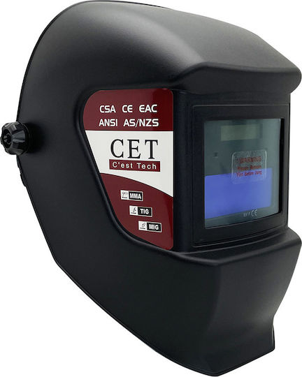 CET Aloe-350F Welding Helmet with 92x42mm Visual Field Black
