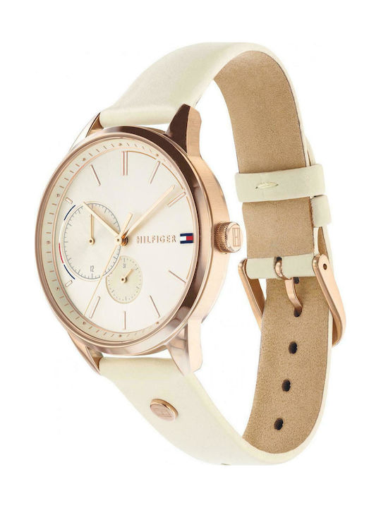 Tommy Hilfiger Brooke Women's Watch with Beige Leather Strap