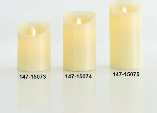 Eurolamp Christmas Plastic White Battery Candle 12.5x7.5cm