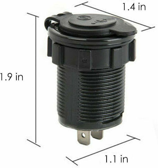 TC04 Water Resistant Motorcycle Phone Charger with 2 USB Ports with Voltometer