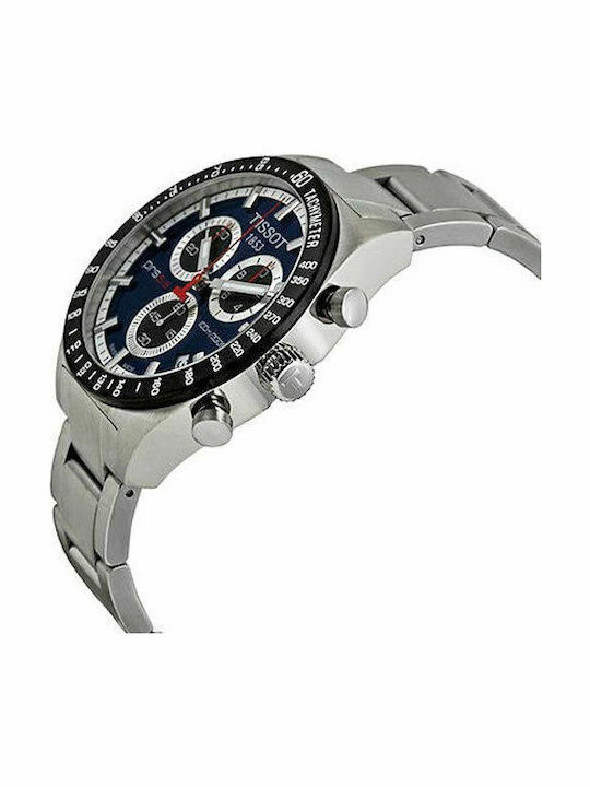Tissot Мъжки Часовник 42мм Хронограф На Батерия със Сребърна Метална Гривна
