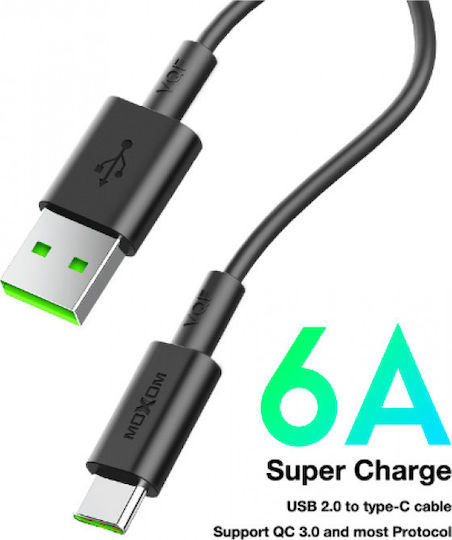 Moxom MX-CB17 USB 2.0 Cable USB-C male - USB-A 50W Black 1m