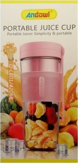 Andowl Blender with Plastic Jug 420 ml Pink Q-L801