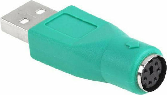 Μετατροπέας USB-A male σε PS/2 female Πράσινο 1τμχ
