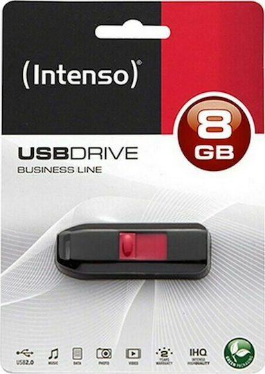 Intenso Business Line 8GB USB 2.0 Stick Μαύρο