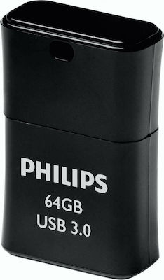 Philips Pico 64GB USB 3.0 Stick Μαύρο