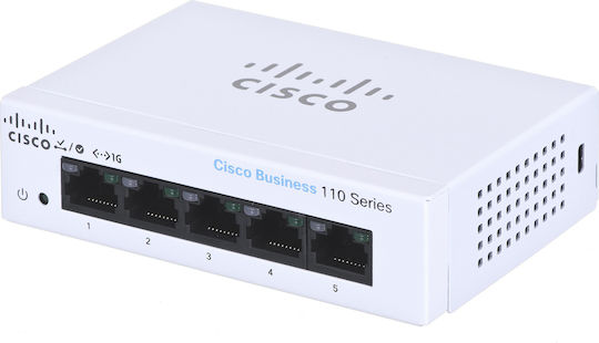 Cisco CBS110-5T-D Unmanaged L2 Switch with 5 Gigabit (1Gbps) Ethernet Ports