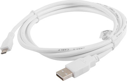 Lanberg 1.8m Regular USB 2.0 to micro USB Cable White (CA-USBM-10CC-0018-W)
