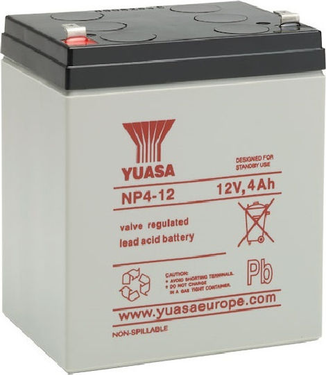 Yuasa NP4-12 Μπαταρία UPS με Χωρητικότητα 4Ah και Τάση 12V