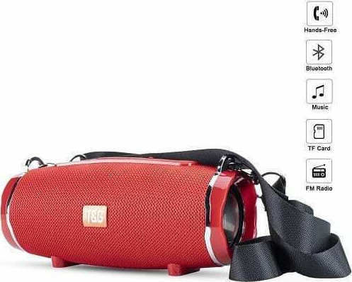 T&G Waterproof Bluetooth Speaker 10W with Radio and Battery Life up to 2 hours Red