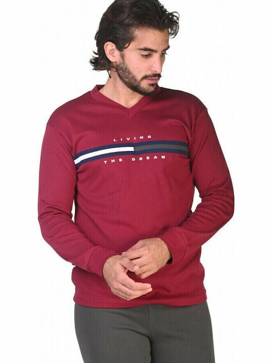 Nina Club -21 Men's Winter Pajamas Set Burgundy