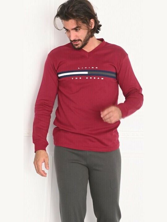 Nina Club -21 Men's Winter Pajamas Set Burgundy
