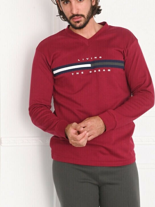 Nina Club -21 Men's Winter Pajamas Set Burgundy