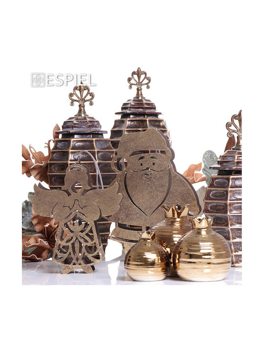 Espiel Christmas Wooden Figure Cherub Gold Height 21.5cm