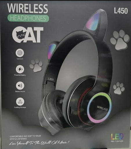 L450 Wireless / Wired On Ear Headphones with 10 hours of Operation Black