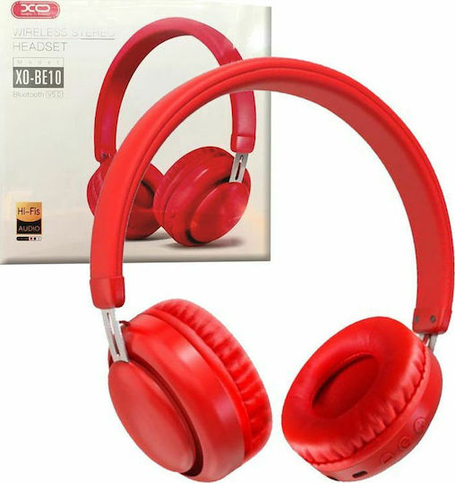 XO BE10 Wireless / Wired On Ear Headphones with 4 hours of Operation Red
