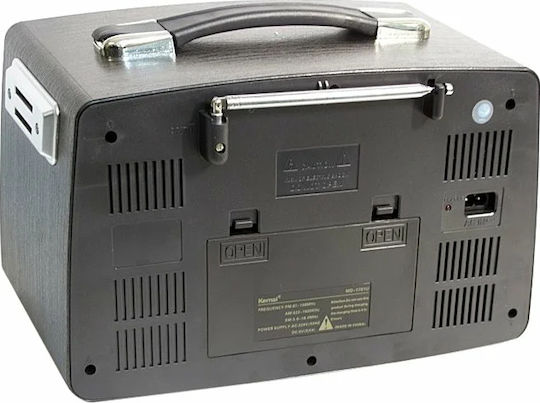 KEMAI MD-1701BT Retro Επιτραπέζιο Ραδιόφωνο Επαναφορτιζόμενο με USB Μαύρο