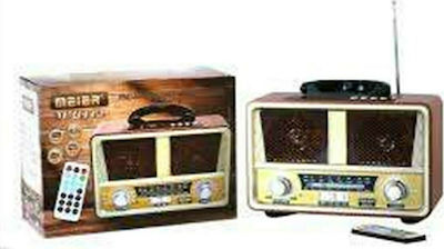 Meier M-U112 Retro Tabletop Radio Electric / Battery with USB Brown