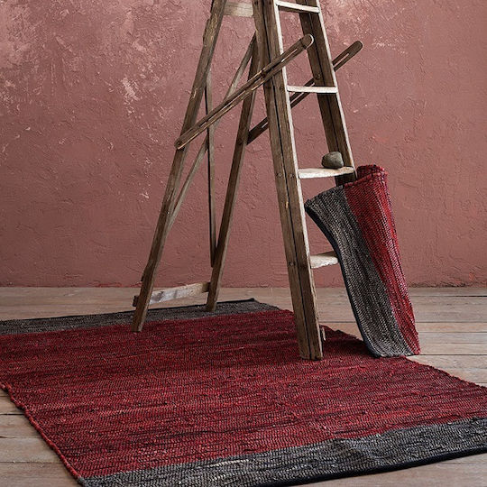 Nima Arlo Teppich Rechteckig Synthetisch,Polyester/Cotton/Leather Red