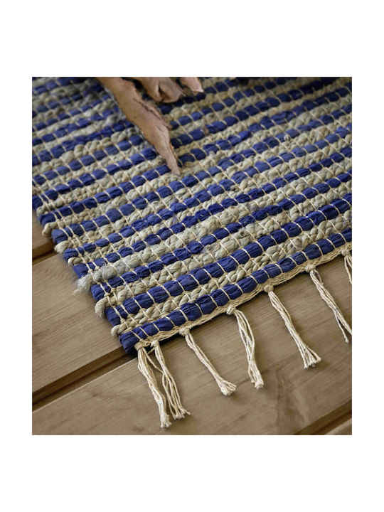 Nima Kobe Χαλί Ορθογώνιο με Κρόσια Blue 120x180cm