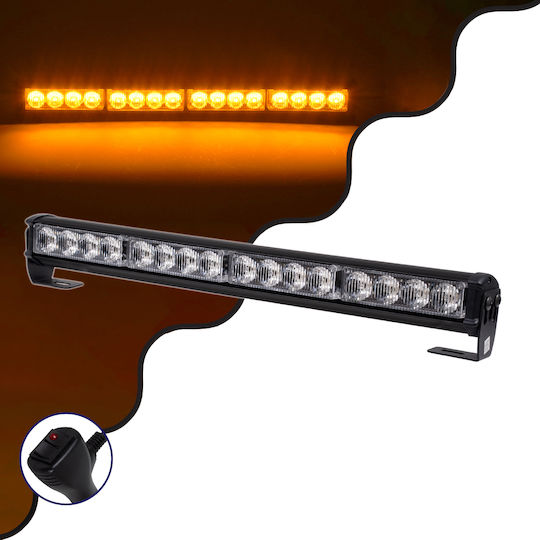 GloboStar Car Signaling Bar LED 10 - 30V Waterproof 45cm with Orange Lighting