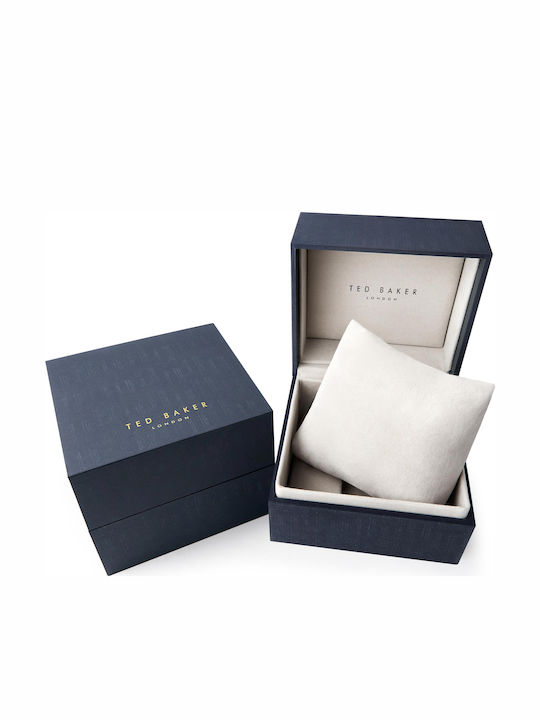 Ted Baker Glitza Γυναικείο Ρολόι 34mm Μπαταρίας με Ασημί Μεταλλικό Μπρασελέ
