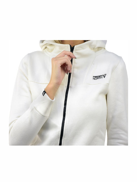 Women's Sweatshirt Jacket Hooded Off White