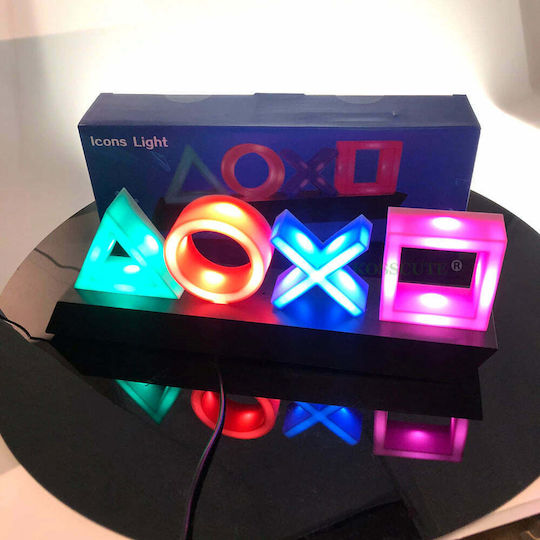 Παιδικό Διακοσμητικό Φωτιστικό Light Icons με Εναλλαγές Χρωματισμών Πολύχρωμο 30.5x10.5x6εκ.