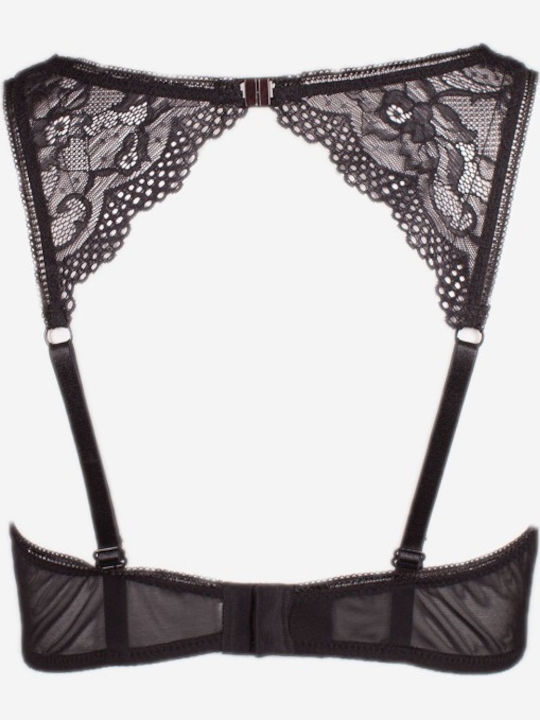 Norddiva Lingerie Spitzen Unterwäsche-Set für Damen Bralette mit Zeichenfolge Schwarz