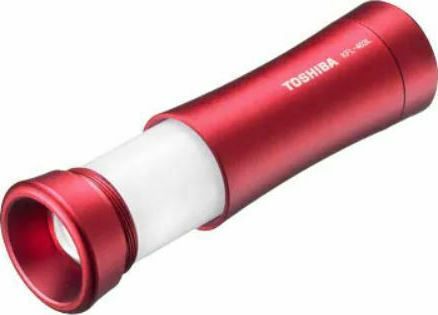 Toshiba Flashlight LED Dual Function with Maximum Brightness 75lm Red