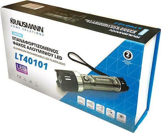 Krausmann Lumină de lucru și de sit, cu baterie Lanternă LED IPX4 cu Luminozitate Maximă 300lm 3xΑΑΑ