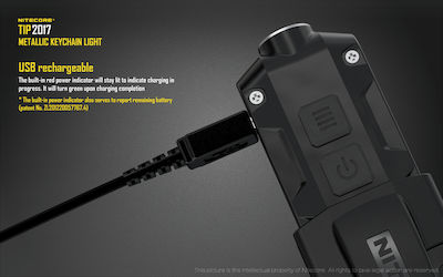 NiteCore Wiederaufladbar Schlüsselanhängerlampe LED Wasserdicht IP54 mit maximaler Helligkeit 360lm Tip 2017 Eingebettet