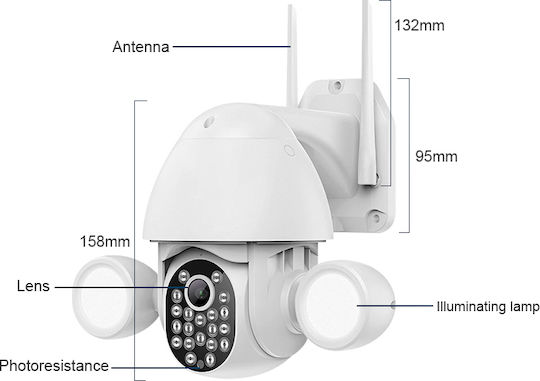 Sectec ST-967-5M-TY IP Камера за наблюдение Wi-Fi Full HD+ 5MP Водоустойчива с Двупосочна Комуникация и Обектив 3.6мм