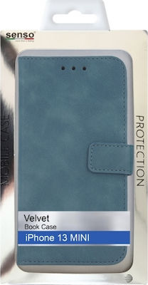 Senso Velvet Synthetic Leather Book Green (iPhone 13 mini)