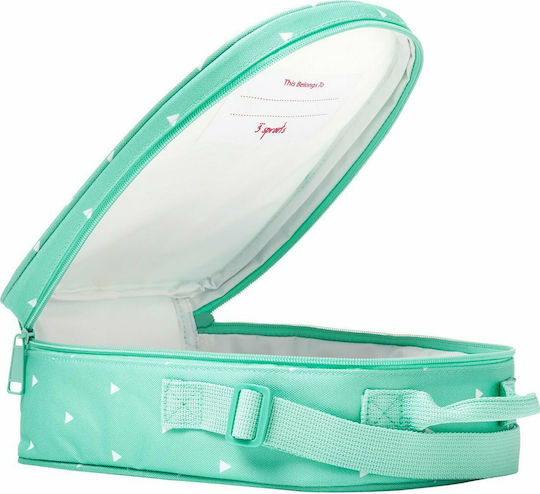 3 Sprouts School Shoulder Lunch Bag 3.5lt Green 20.5 x 9.5 x 26.7cm