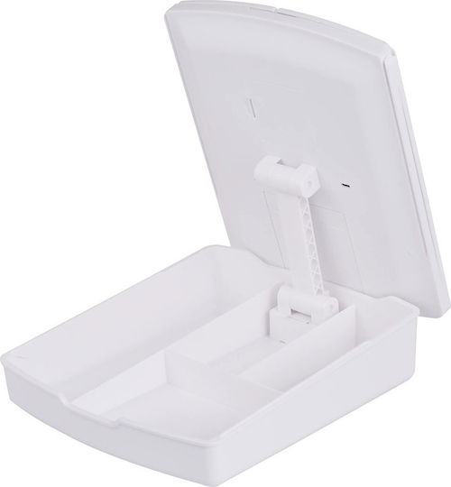 Makeup Mirror Tabletop Triple Mirror 5x Magnification with LED Lighting and Storage Space with Light White