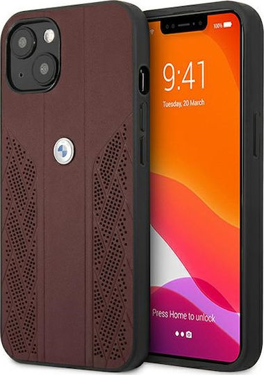 BMW Leather Curve Perforate Back Cover Δερμάτινο / Πλαστικό Κόκκινο (iPhone 13 mini)