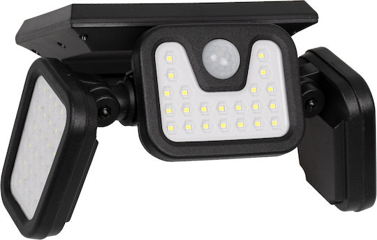 GloboStar Στεγανός Ηλιακός Προβολέας LED 40W Ψυχρό Λευκό 6000K με Αισθητήρα Κίνησης και Φωτοκύτταρο IP65