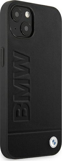 BMW Signature Logo Imprint Back Cover Δερμάτινο / Σιλικόνης Μαύρο (iPhone 13)