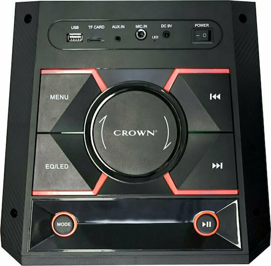 Crown Φορητό Ηχοσύστημα με Bluetooth σε Μαύρο Χρώμα
