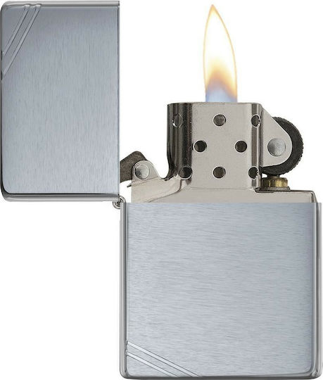 Zippo Vintage Windproof Lighter Flame Brushed Chrome