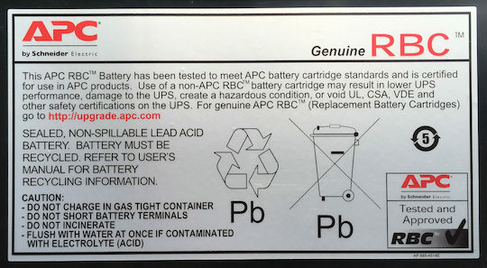 APC Replacement Cartridge 31 Baterie UPS cu Capacitate 8Ah și Tensiune 12V 1buc